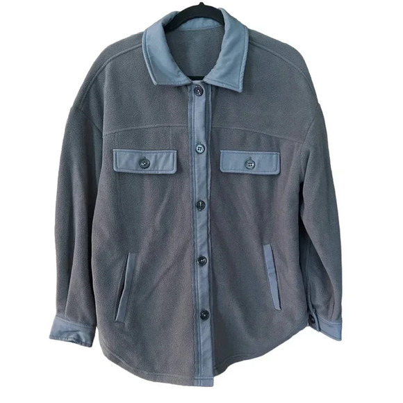Women's Ruby Fleece Gray Blue Outdoor Relaxed Jacket Medium - Picture 1 of 6